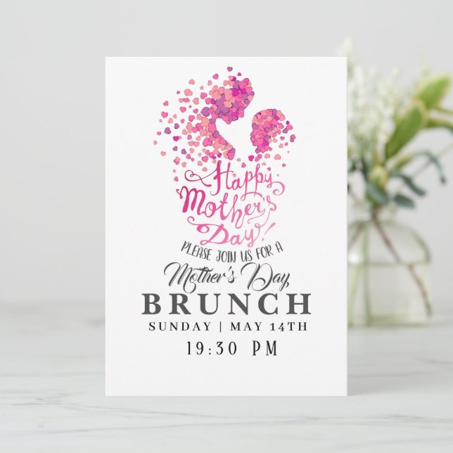 Invitation Joyeux Brunch de la Fête des Mères (Debout devant)