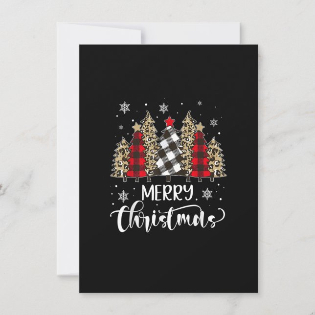 Invitation Joyeux Buffalo Noël Xmas Arbre Rouge Plaid Pour Mo (Devant)