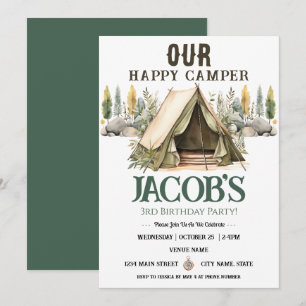 Invitation Joyeux Camper Kids 3e anniversaire