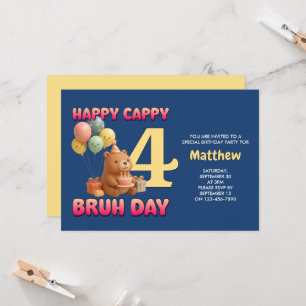 Invitation Joyeux Cappy Bruh Anniversaire Capybara Personnali