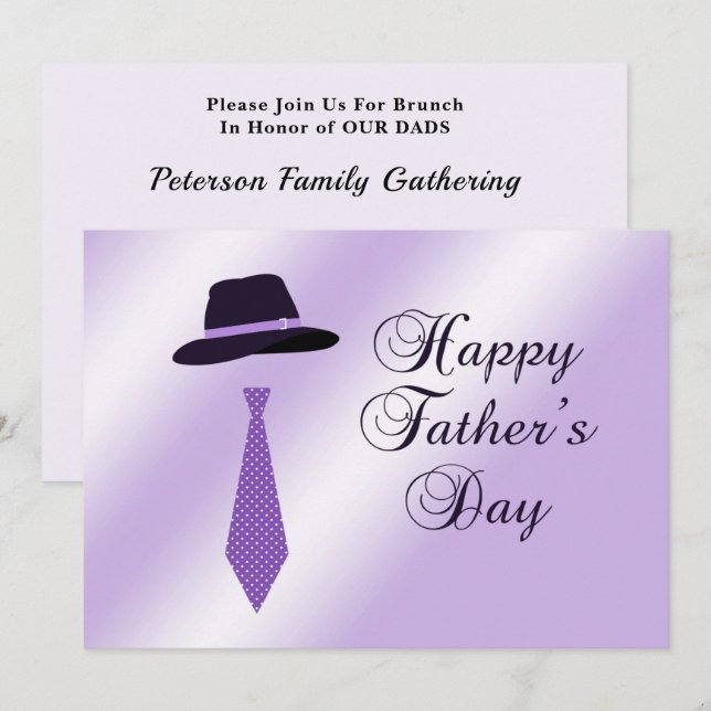Invitation Joyeux Casquette de Fête des pères Purple Dot Crav (Devant / Derrière)