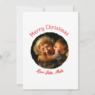 Invitation Joyeux cercle photo de la petite-mère de Noël