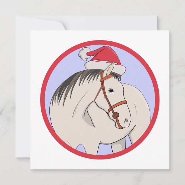 Invitation Joyeux Cheval de Noël (Devant)