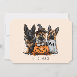 Invitation Joyeux chien berger allemand Halloween