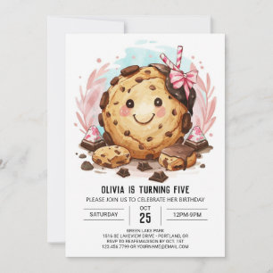Invitation Joyeux cookies numériques élégants Anniversaire