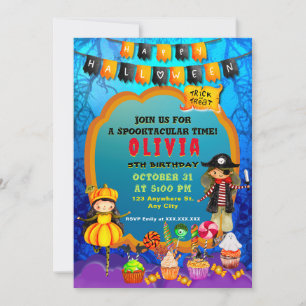 Invitation Joyeux Costume d'Halloween Fête d'enfants Célébrat