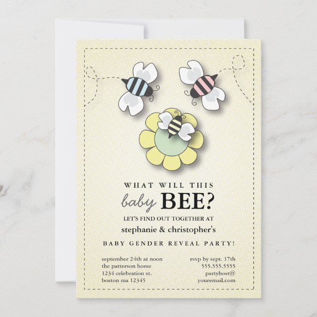 Invitation Joyeux Couples de la famille des abeilles Fête de  (Devant)