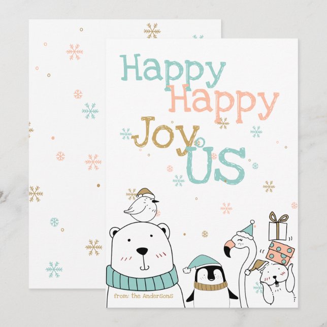 Invitation Joyeux Critère de dessin Noël (Devant / Derrière)