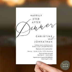 Invitation Joyeux dîner après le mariage romantique élégant