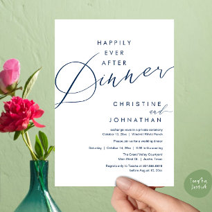 Invitation Joyeux dîner après le mariage romantique élégant