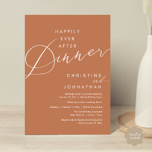 Invitation Joyeux dîner après mariage romantique élégant
