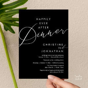 Invitation Joyeux dîner après mariage romantique élégant