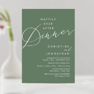Invitation Joyeux dîner après mariage romantique élégant