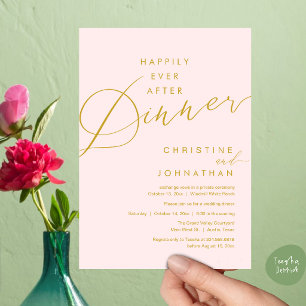 Invitation Joyeux dîner de mariage romantique et élégant pour