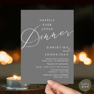 Invitation Joyeux dîner de mariage romantique et élégant pour