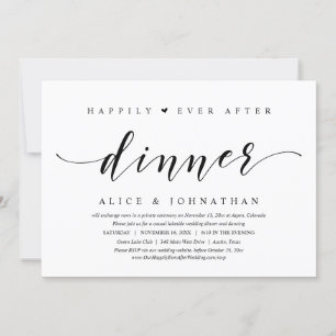 Invitation Joyeux dîner pour toujours, mariage intime de mari