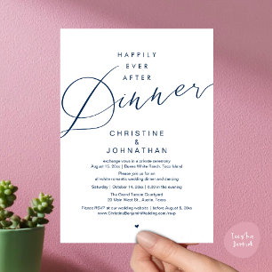 Invitation Joyeux dîner pour toujours, mariage romantique mod