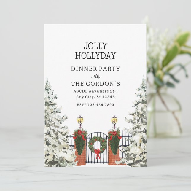Invitation Joyeux dîner saint joyeux (Debout devant)