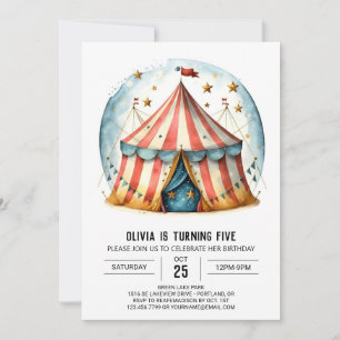 Invitation Joyeux Editable Whimsy Circus anniversaire
