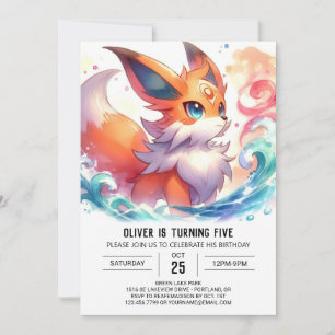 Invitation Joyeux Enfants Fox Anniversaire