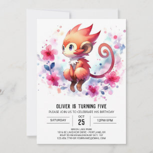 Invitation Joyeux Enfants Singe Anniversaire