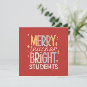 Invitation Joyeux enseignant Étudiants brillants Noël Funny N