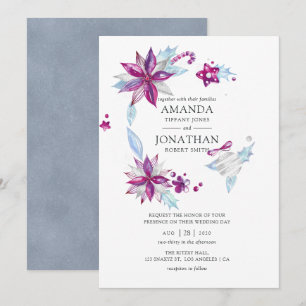 Invitation Joyeux et brillant Mariage de Noël