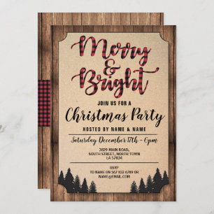 Invitation Joyeux et brillant Noël Fêtes rouges