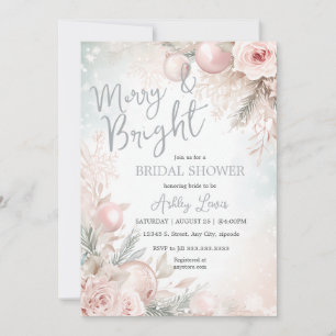 Invitation Joyeux et brillant Snowflake ornement douche nupti