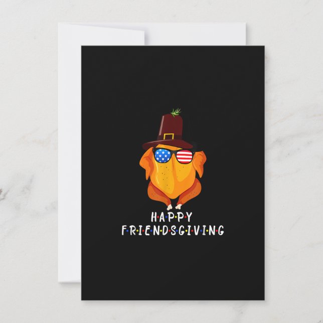 Invitation Joyeux Friendsgiving Drôle Dinde Friends Giving Th (Devant)