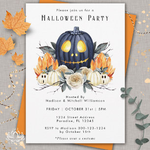 Invitation Joyeux Halloween Éffrayant Samhain Citrouille cris