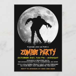 Invitation Joyeux Halloween Zombie lève le parti Apocalypse