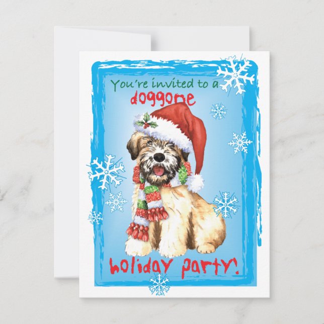 Invitation Joyeux Howlidays Wheaten (Devant)