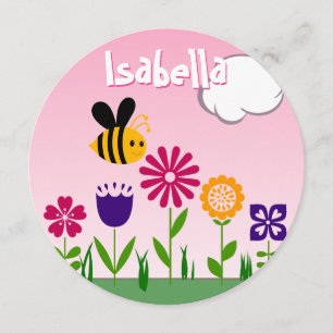 Invitation Joyeux Jardin aux fleurs d'abeilles