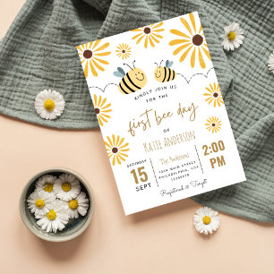 Invitation Joyeux Jaune Abee et Tournesol Premier jour d'abei