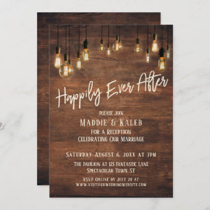 Invitation Joyeux Jour Après Brown Mur De Bois Edison Lumière