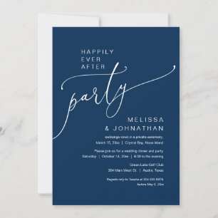 Invitation Joyeux Jour Après, Fête d'Elopement de Mariage Nav