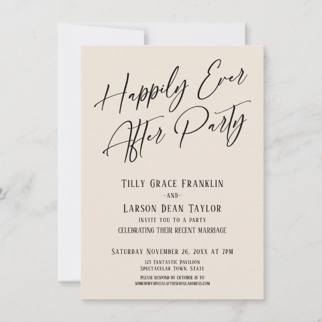 Invitation Joyeux Jour Après La Fête Elégante Typographie Cre (Devant)
