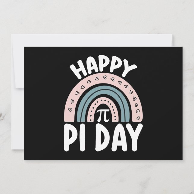 Invitation Joyeux Jour de Pi Boho Rainbow Math Mathématique M (Devant)