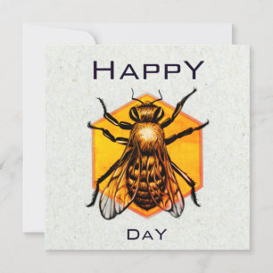 Invitation Joyeux Jour des abeilles moderne Funny Honey Bee C