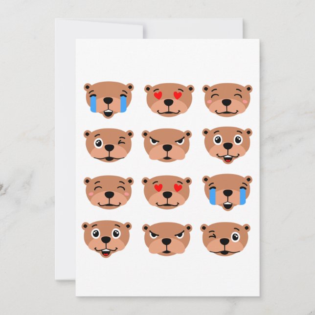 Invitation joyeux jour des marmottes mignonnes émoji kawaii (Devant)