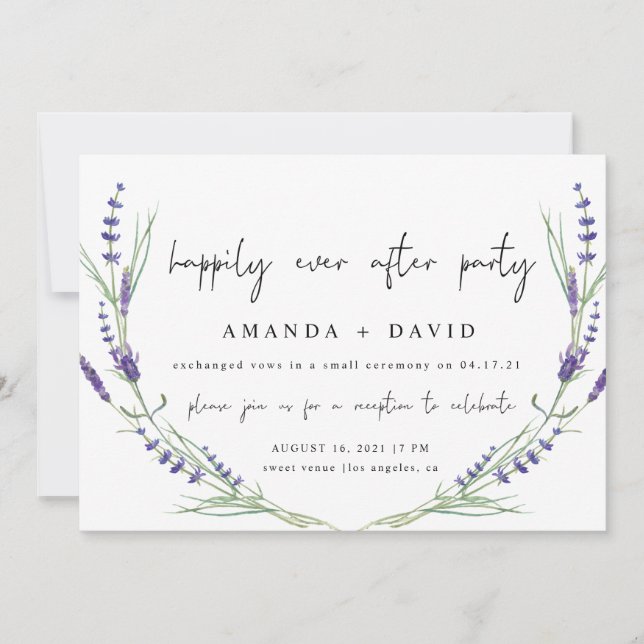 Invitation Joyeux Joyeux Jamais Après La Réception De Mariage (Devant)