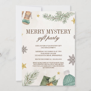 Invitation Joyeux Joyeux Mystère Fête d'échange de cadeaux
