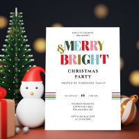 Joyeux & Lumineux Noël Rétro Coloré Blanc Fête