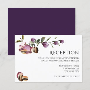 Invitation Joyeux Macaron   Élégant Violet Floral Moderne