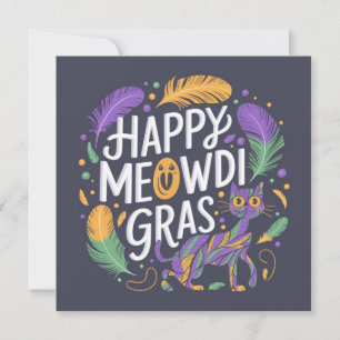 Invitation Joyeux mardi gras Meowdi