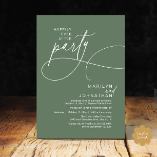 Invitation Joyeux Mariage Élégant Moderne Dîner de Mariage