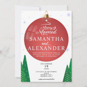 Invitation Joyeux marié photo moderne Noël étoile Mariage