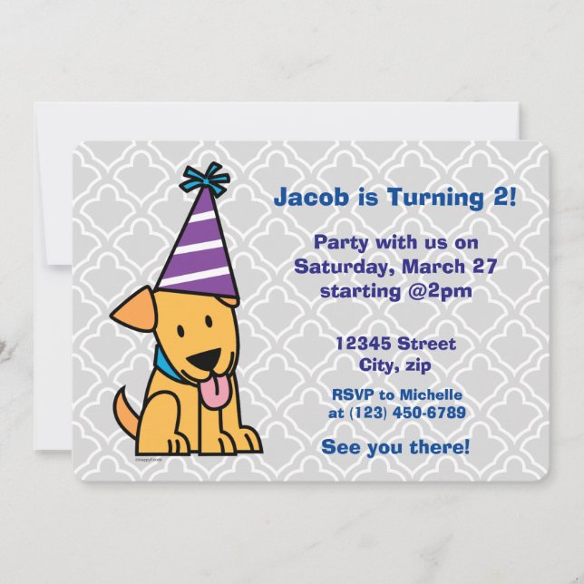 Invitation Joyeux marionnette du laboratoire d'anniversaire (Devant)