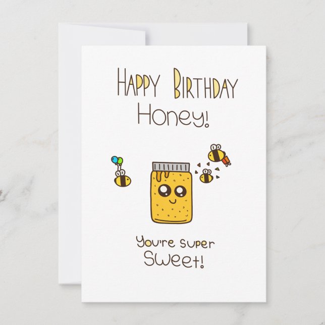 Invitation Joyeux Miel d'anniversaire (Devant)